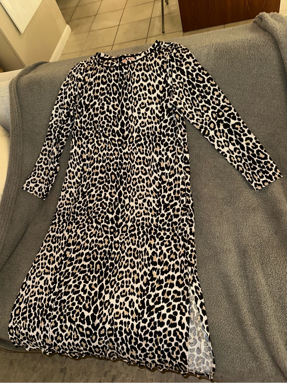 Kate Spade New York Long Sleeve Leopard Print Ultra Soft Dress Size S
